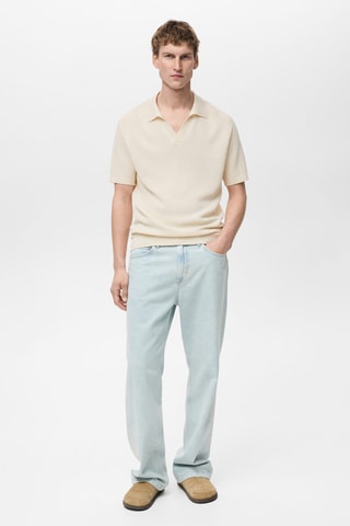 Polo maille fine - Ivoire