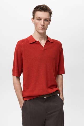 Polo maille structure - Rouge