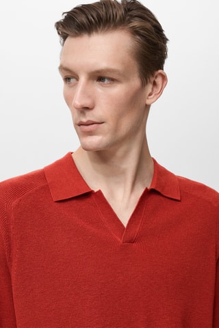 Polo maille structure - Rouge
