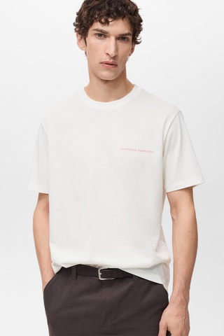T-shirt coton message - Blanc