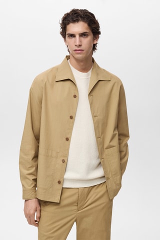 Surchemise coton poche - Beige