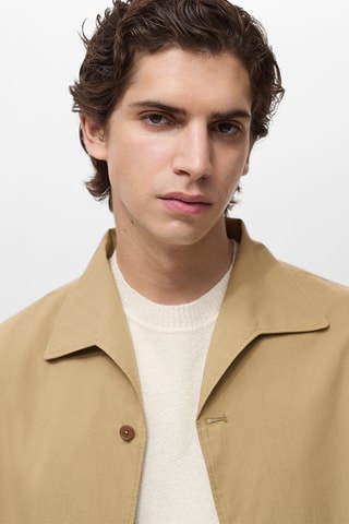 Surchemise coton poche - Beige