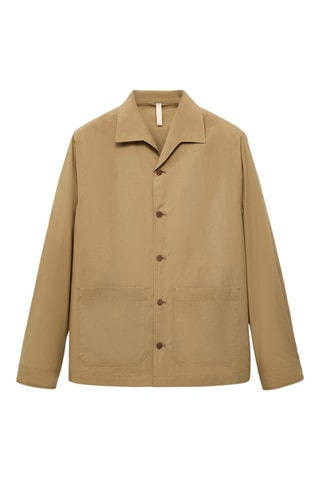 Surchemise coton poche - Beige