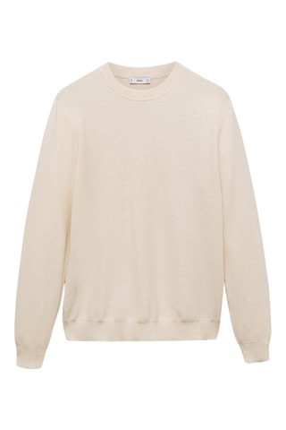 Pull-over maille coton microstructure - Blanc cassé