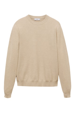 Pull-over maille coton microstructure - Sable