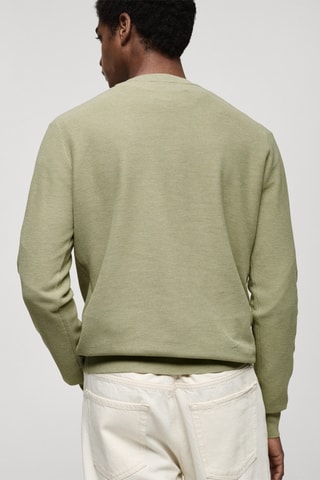 Pull-over maille coton microstructure - Vert pomme