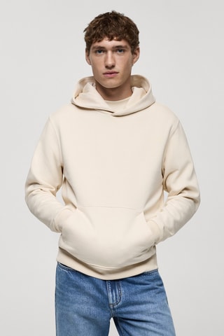 Sweater à capuche coton - Ecru