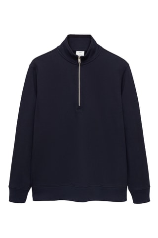 Sweat-shirt regular-fit col zippé - Bleu marine