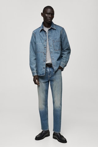 Surchemise jean poche - Bleu