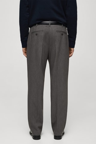 Pantalon pinces straight-fit - Gris