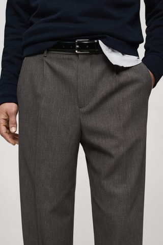 Pantalon pinces straight-fit - Gris