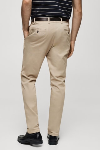 Pantalon Barna slim-fit en sergé - Beige
