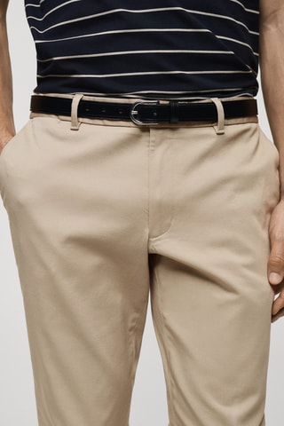 Pantalon Barna slim-fit en sergé - Beige