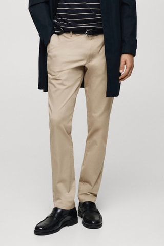 Pantalon Barna slim-fit en sergé - Beige