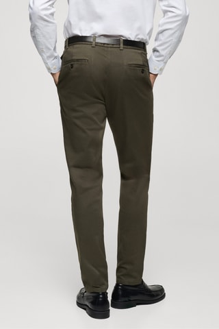 Pantalon Barna slim-fit en sergé - Kaki