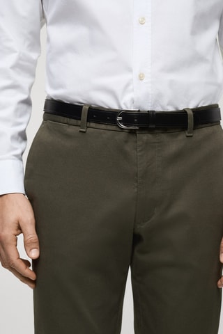 Pantalon Barna slim-fit en sergé - Kaki