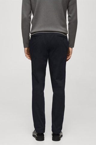 Pantalon Barna slim-fit en sergé - Bleu marine