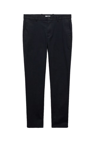 Pantalon Barna slim-fit en sergé - Bleu marine