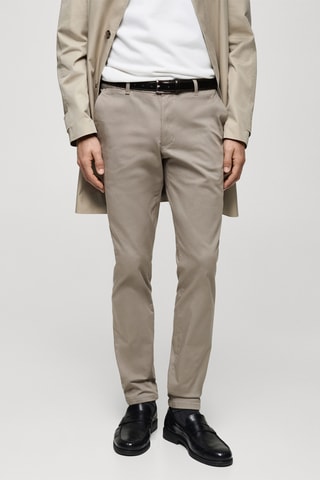 Pantalon Barna slim-fit en sergé - Gris