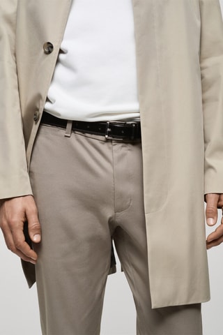 Pantalon Barna slim-fit en sergé - Gris