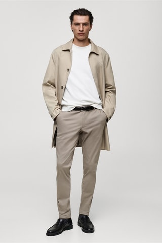 Pantalon Barna slim-fit en sergé - Gris