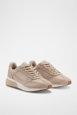 Tennis combinées cuir - Beige