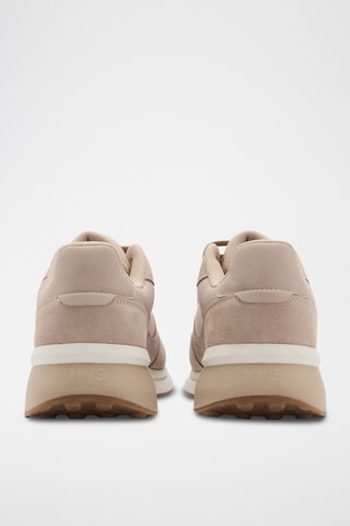 Tennis combinées cuir - Beige