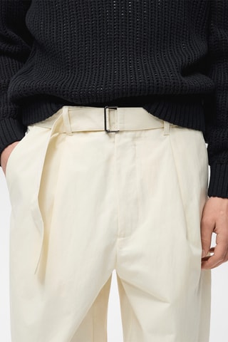 Pantalon ceinture relaxed-fit - Ecru