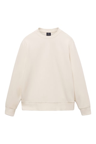 Sweat-shirt coton regular-fit - Blanc cassé