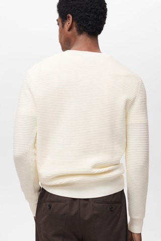 Pull 100 % coton tressé - Blanc cassé