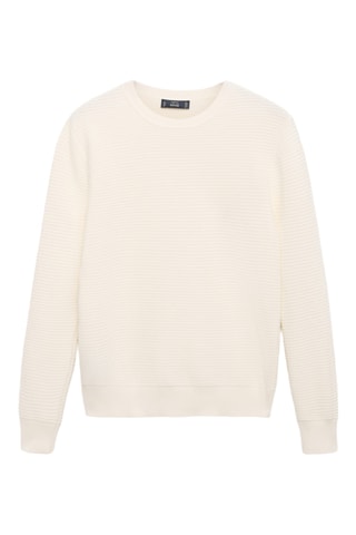 Pull 100 % coton tressé - Blanc cassé
