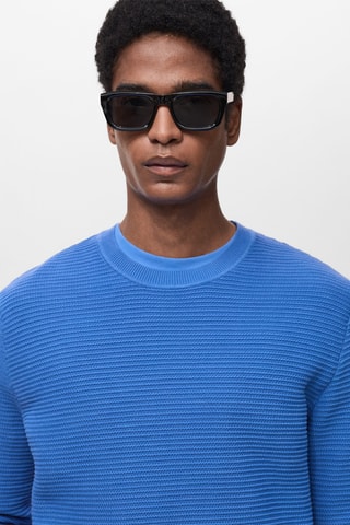 Pull 100 % coton tressé - Bleu