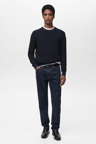 Pull 100 % coton tressé - Bleu nuit