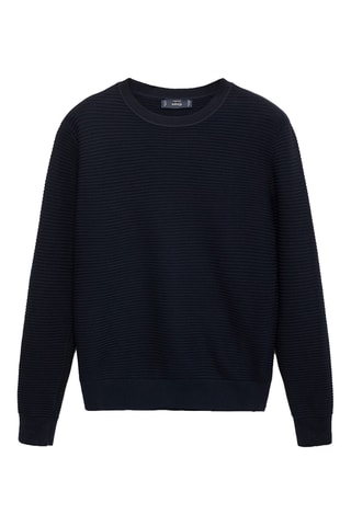 Pull 100 % coton tressé - Bleu nuit