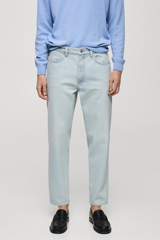 Jean court coupe carotte - Bleu délavé