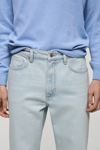 Jean court coupe carotte - Bleu délavé