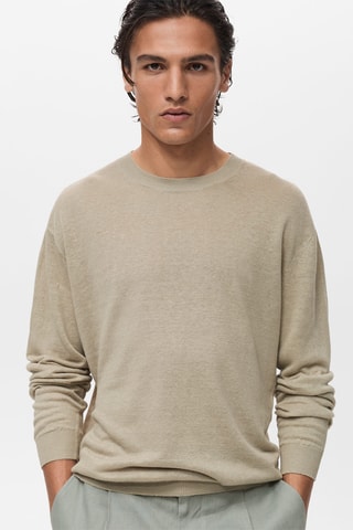 Pull fluide 100 % lin - Marron