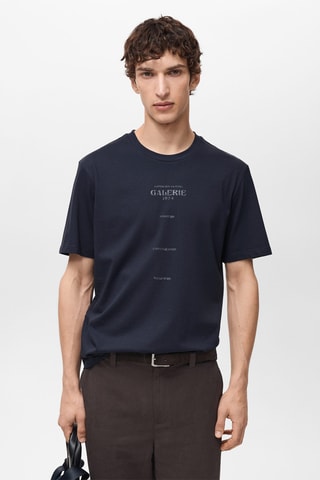 T-shirt imprimé manches courtes - Bleu marine