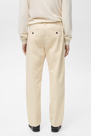 Pantalon coton cordon regular-fit - Ecru