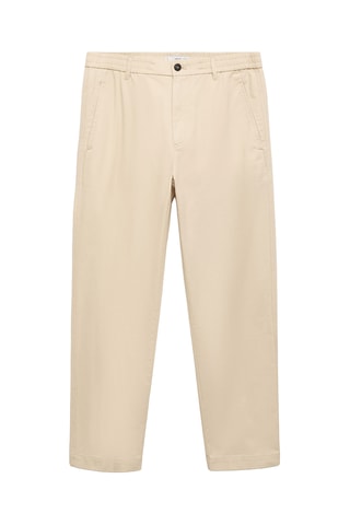 Pantalon coton cordon regular-fit - Ecru