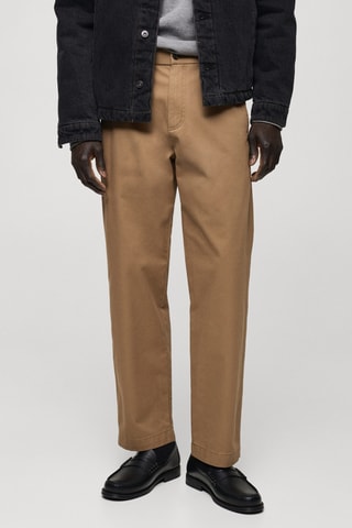 Pantalon coton cordon regular-fit - Marron