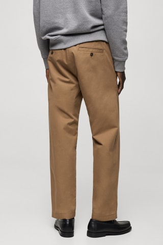 Pantalon coton cordon regular-fit - Marron