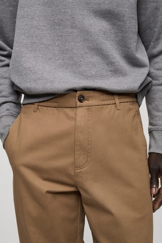 Pantalon coton cordon regular-fit - Marron