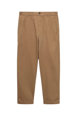 Pantalon coton cordon regular-fit - Marron