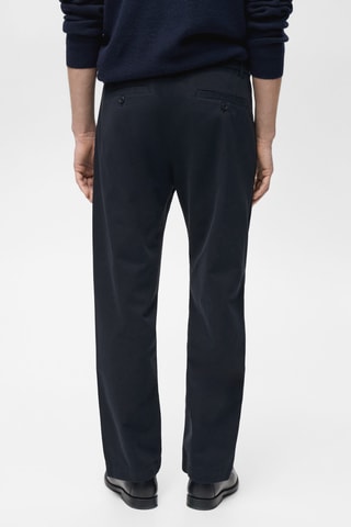 Pantalon coton cordon regular-fit - Bleu marine