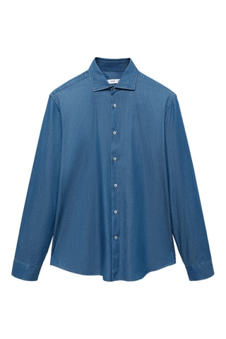 Chemise chambray 100 % coton - Bleu