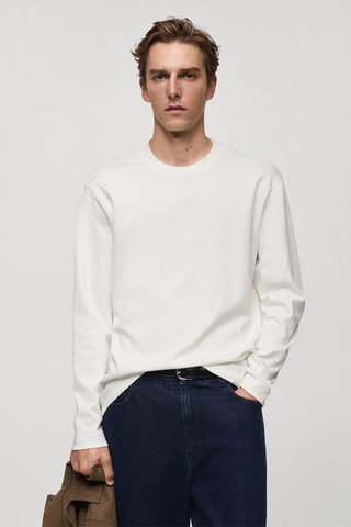 T-shirt manches longues regular-fit - Blanc