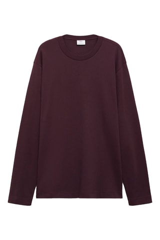 T-shirt manches longues regular-fit - Bordeaux