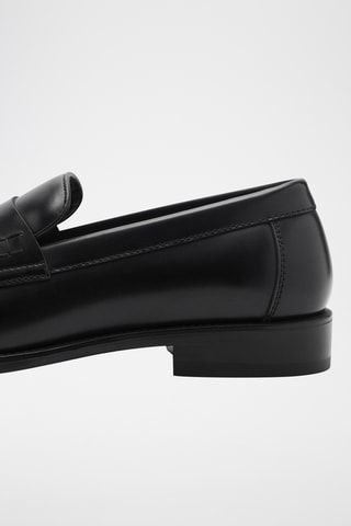 Mocassins découpe effet cuir nappa - Noir