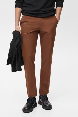 Pantalon slim-fit comfort stretch cordon - Orange